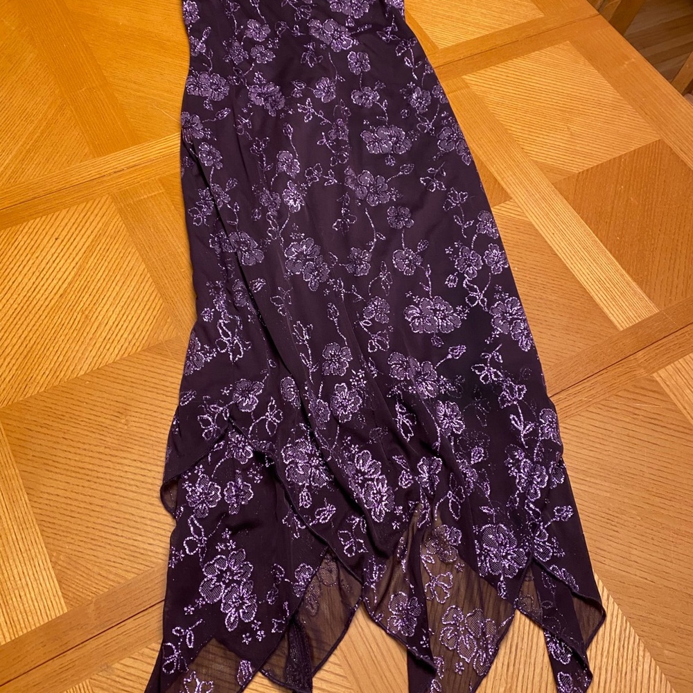Purple with floral detail cocktail dress